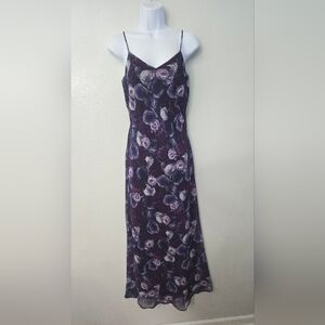 Niki By Niki Livas Y2K Purple Floral Dress Gown Size 8 Whimsigoth Fairy Grunge